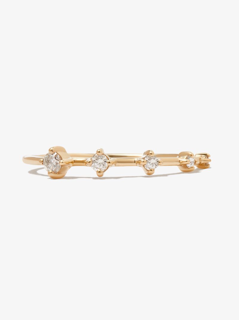 14k Yellow Gold Tiny Five Diamond Ring