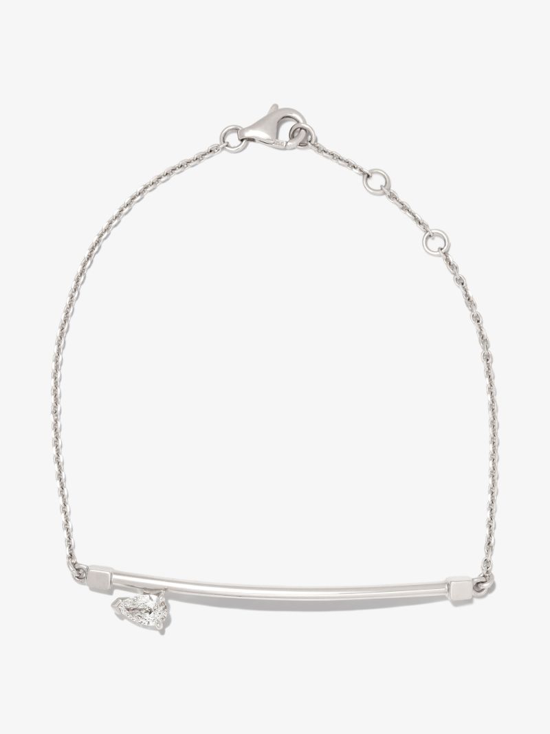 18k White Gold Serti Sur Vide Diamond Bracelet