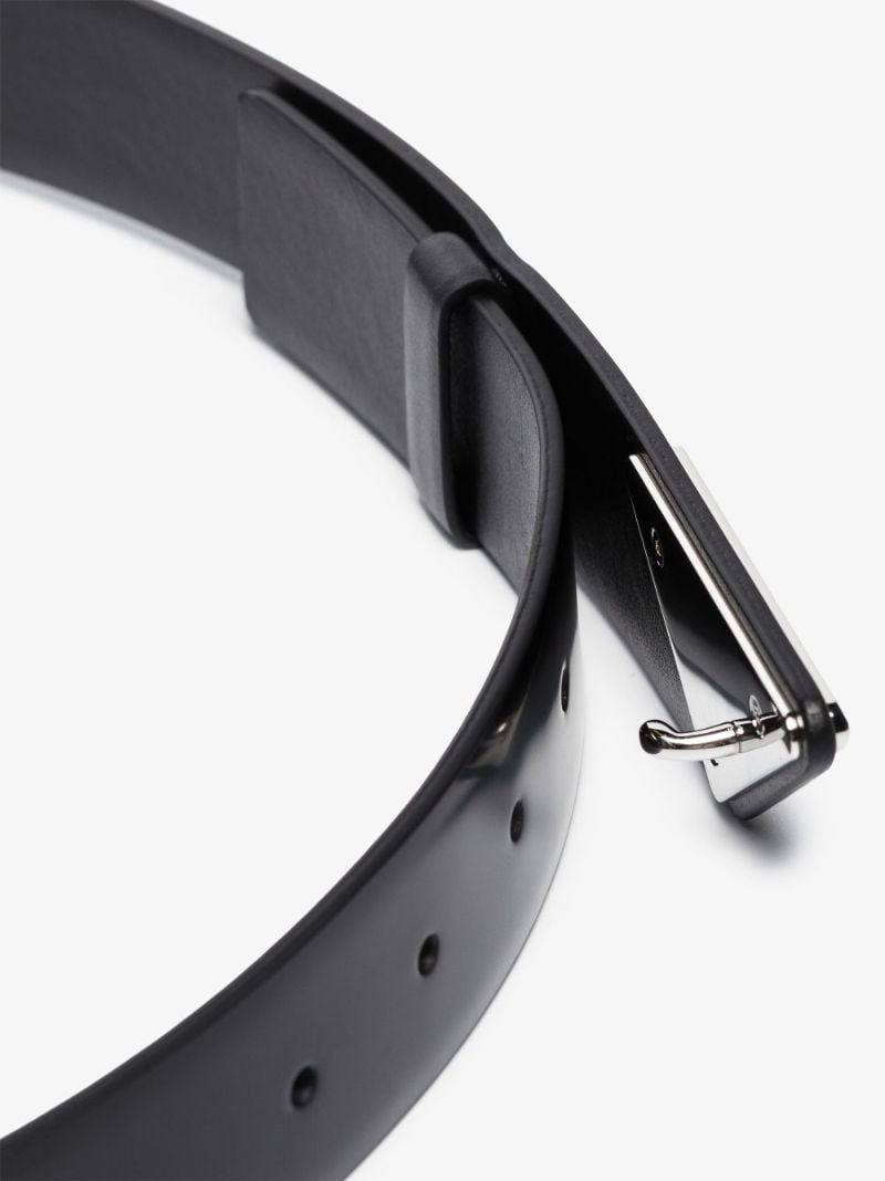 Black Logo Leather Belt