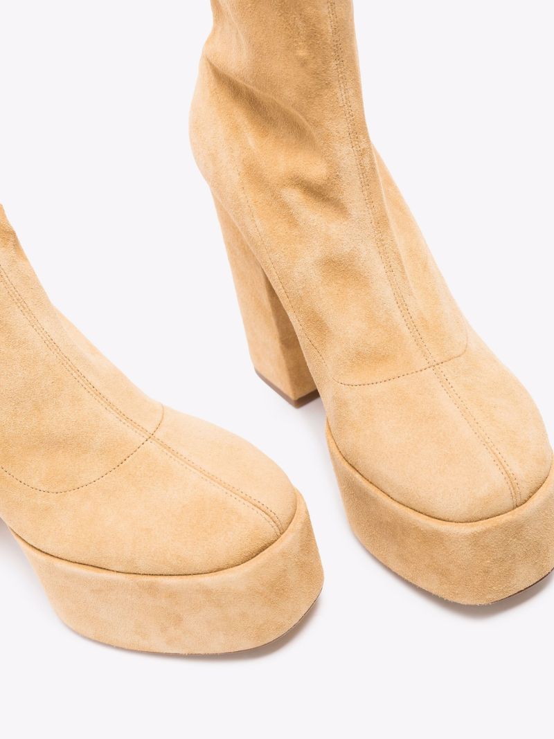 Neutral Lexy 130 Suede Platform Ankle Boots
