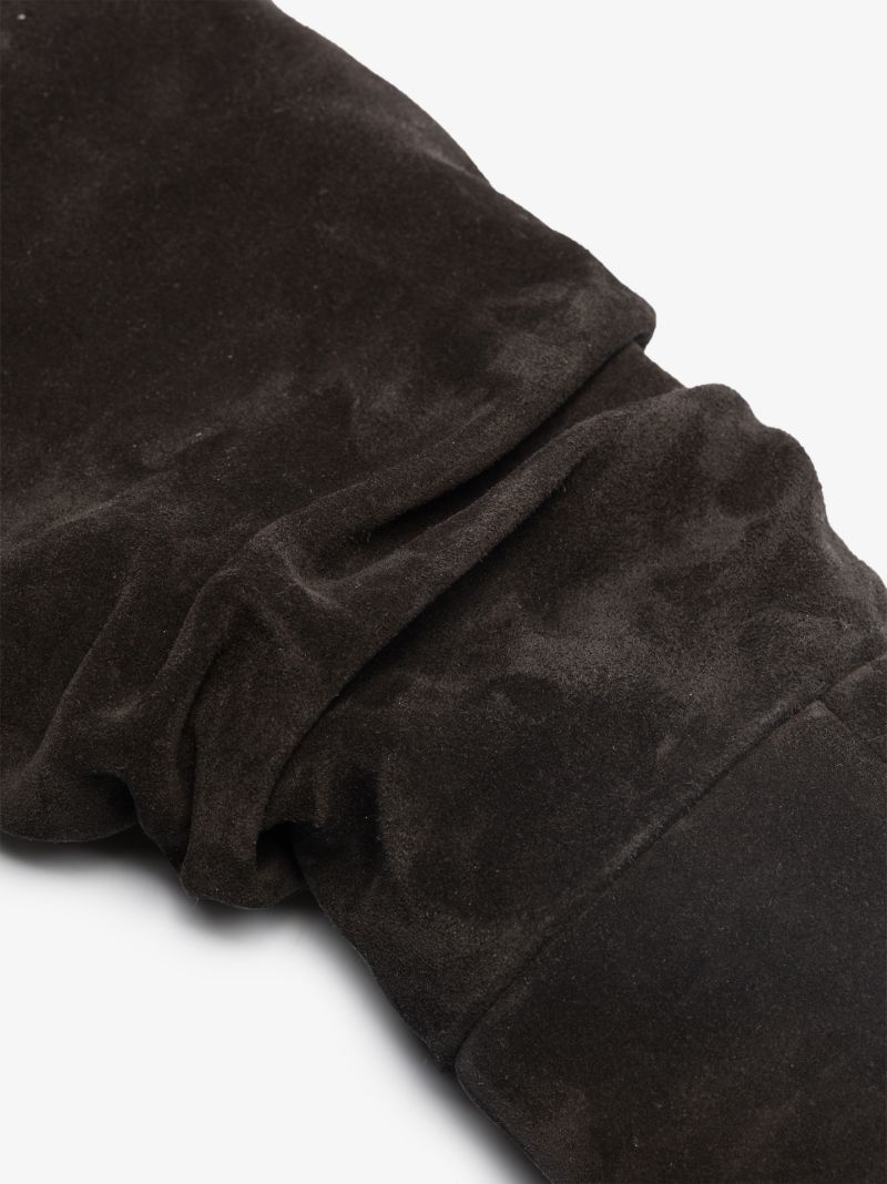 Black 85 Slouched Suede Boots