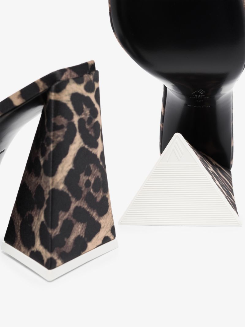 Black Devon 115 Leopard Print Satin Sandals