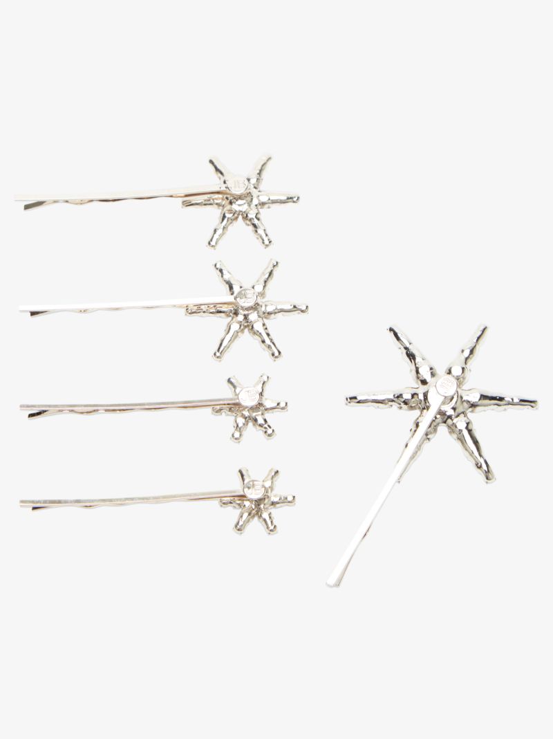 Silver Tone Vespera Crystal Hair Clip Set