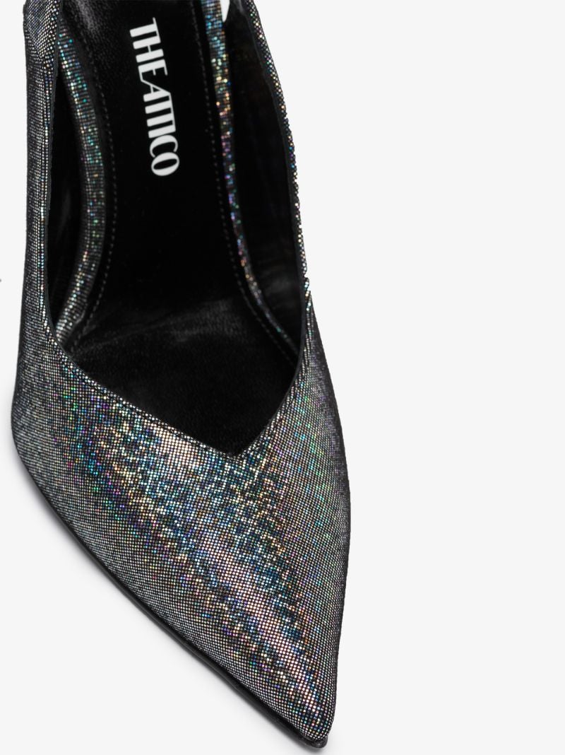 Silver Venus 105 Glitter Leather Pumps