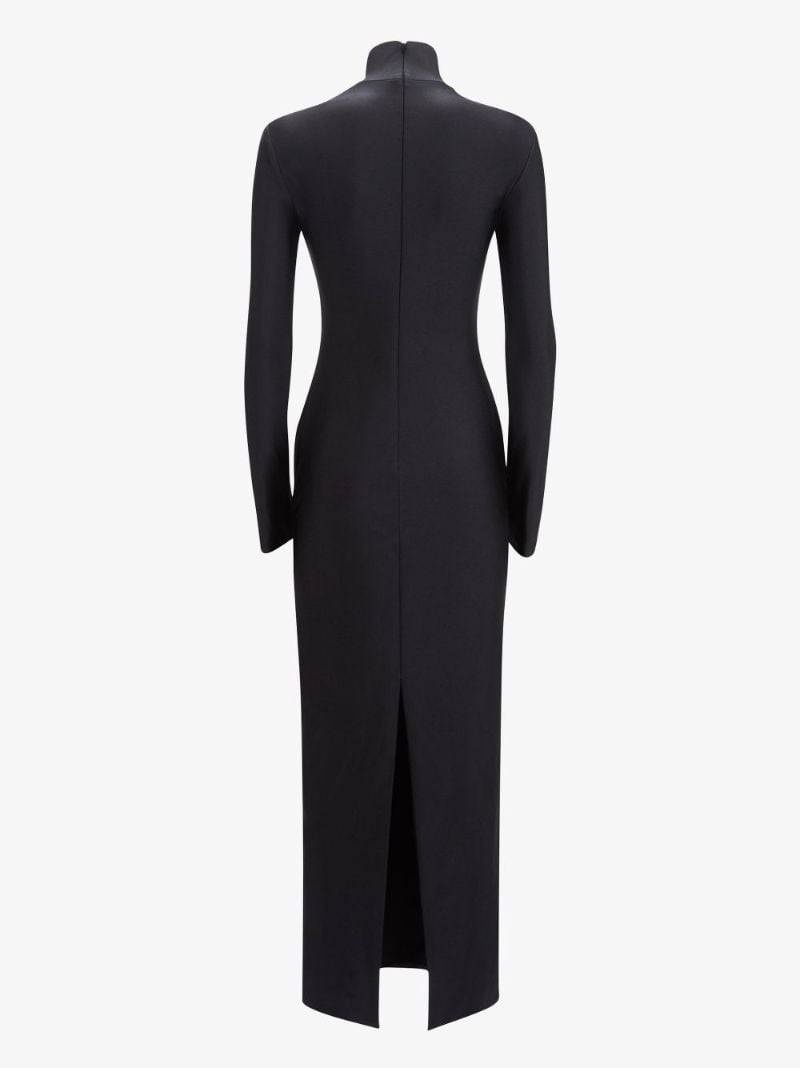 Logo-embellished Long-sleeve Maxi Dress