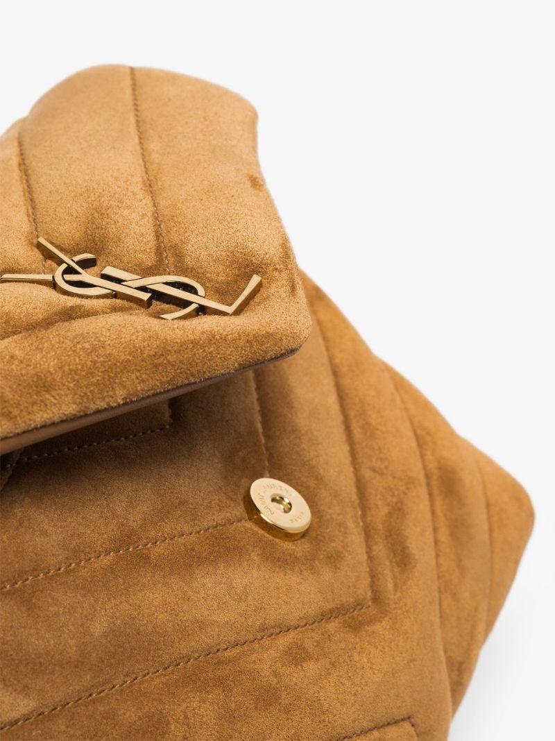 Neutral Loulou Toy Suede Shoulder Bag