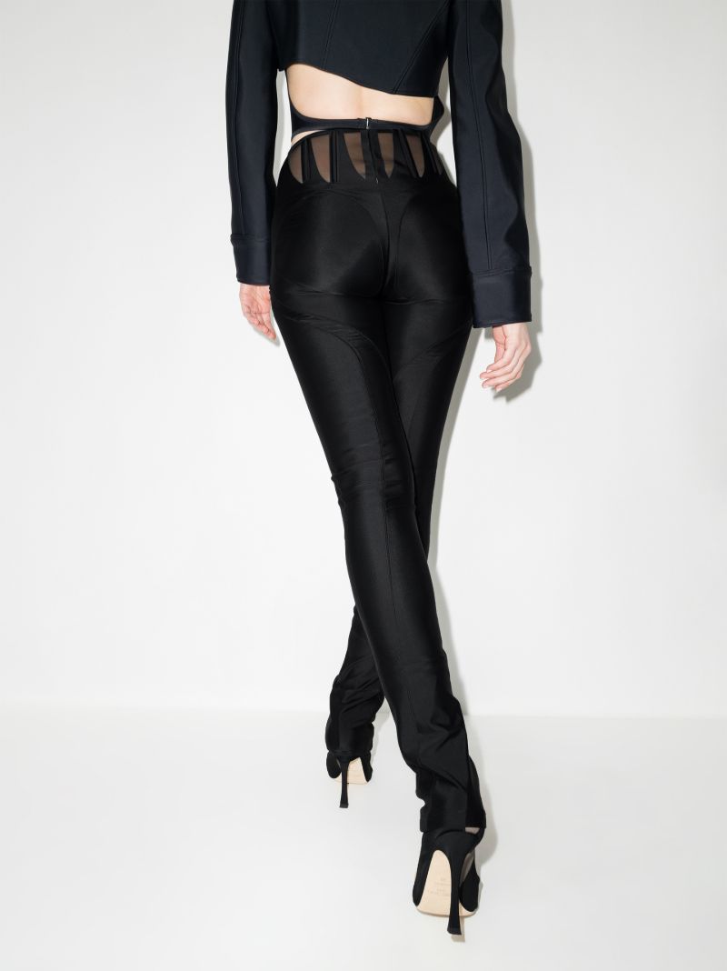 Mesh Insert High Waist Trousers
