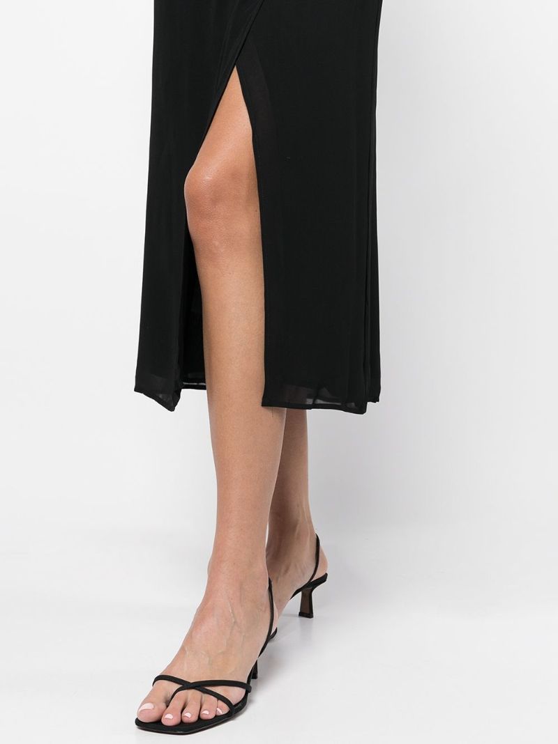 Black Kourtney Side Slit Midi Dress