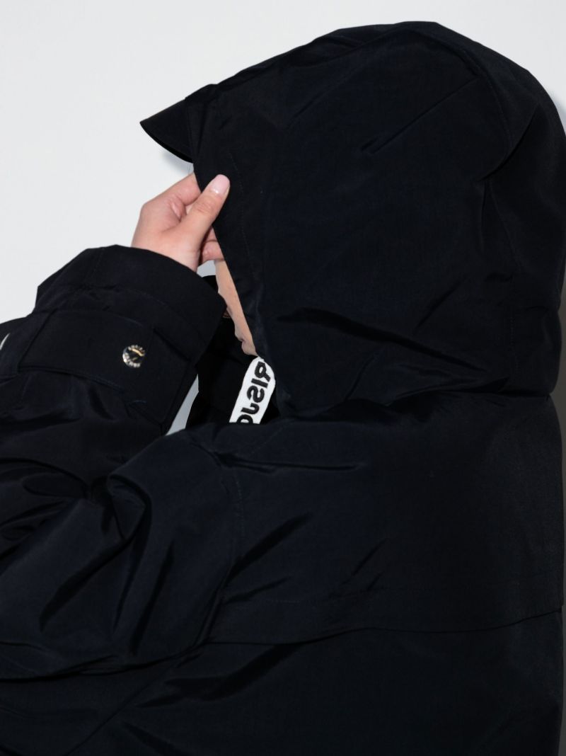 Logo Drawstring Hooded Rain Coat