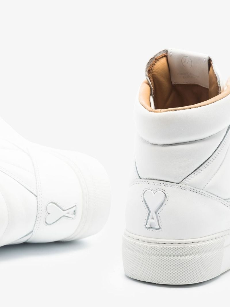 White Ami De Coeur Leather Sneakers