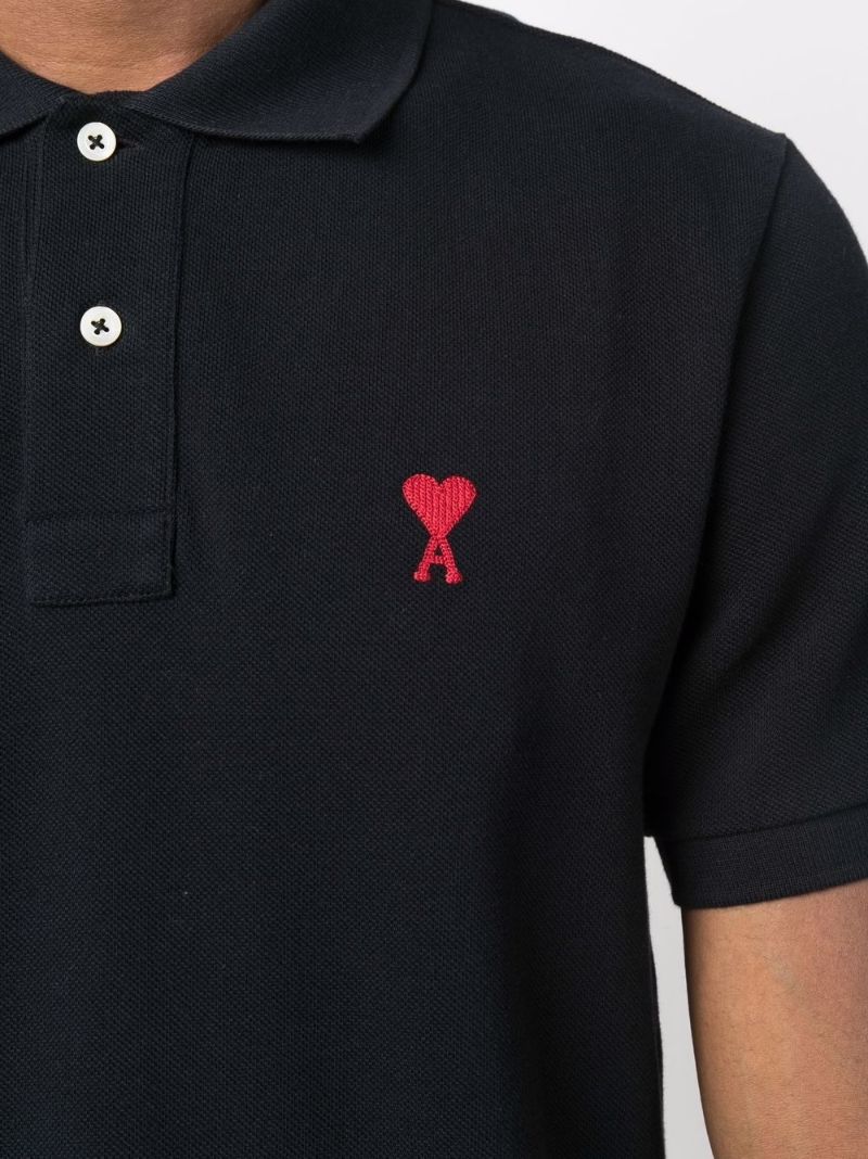 Black Ami De Coeur Organic-cotton Polo Shirt