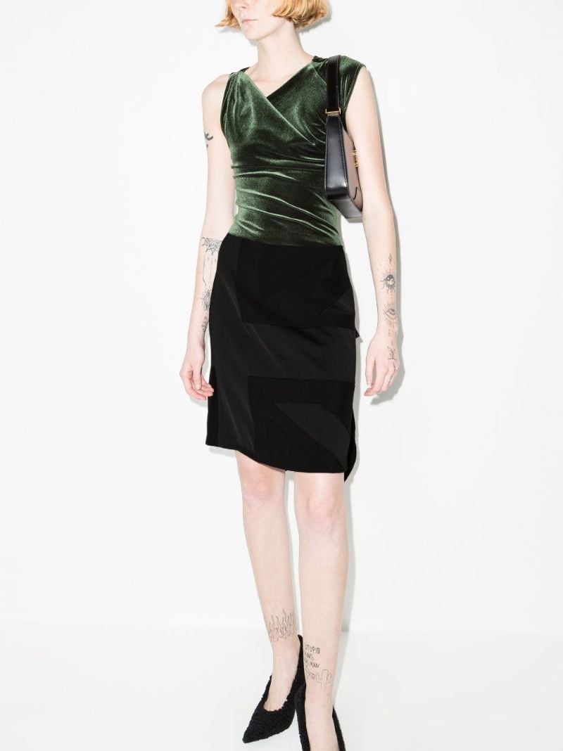 Black Panelled Flag Mini Skirt