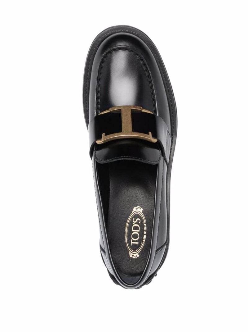 Black L T Timeless 60 Leather Loafer Pumps