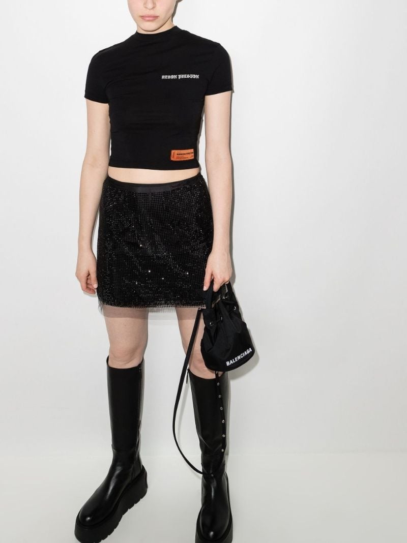 Baby Gothic Logo Cropped T-shirt