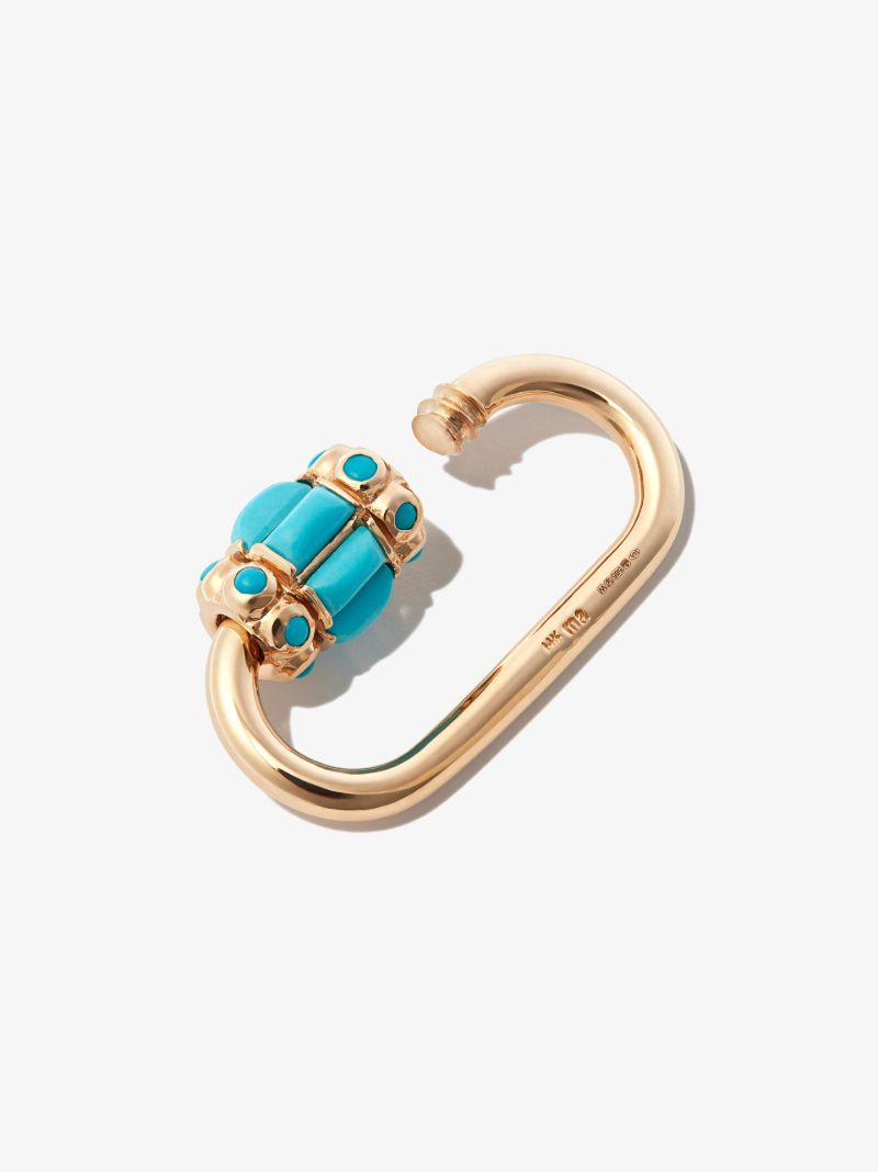 14k Yellow Gold Hatshepsut Turquoise Lock Charm
