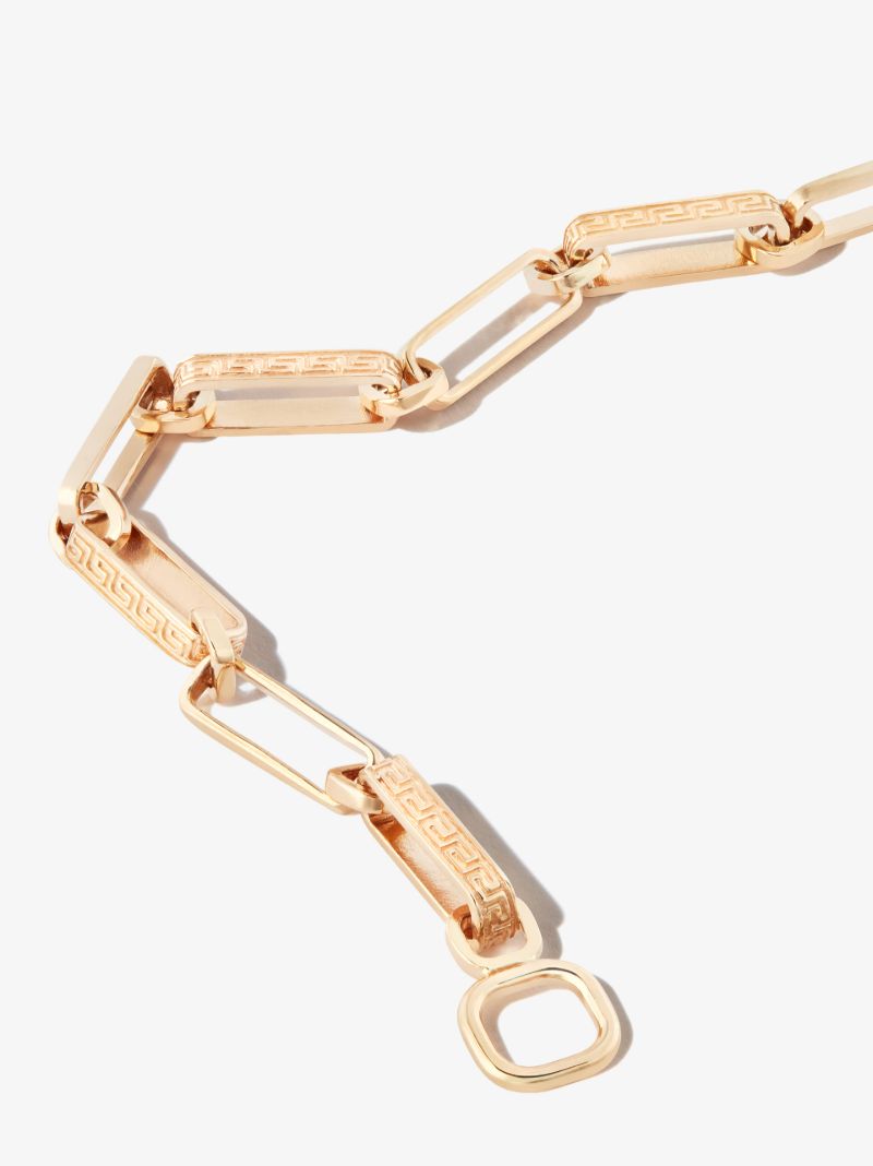 14k Yellow Gold Meander Chain 16 Inch Necklace