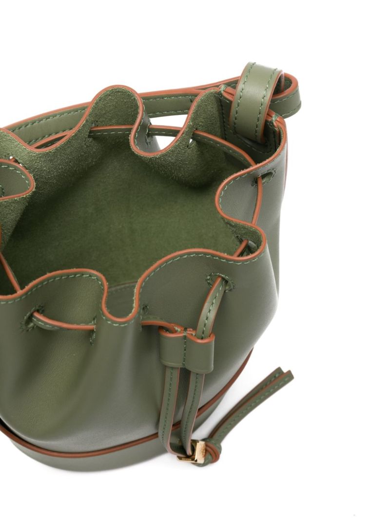 Green Balloon Mini Leather Bucket Bag