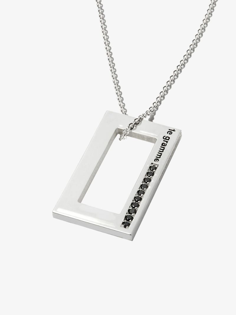 Sterling Silver Le 3.4g Polished Diamond Necklace