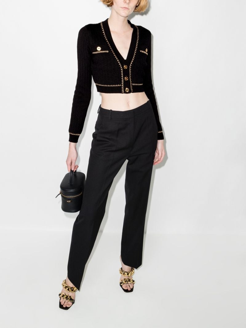 V-neck Cropped Wool Cardigan