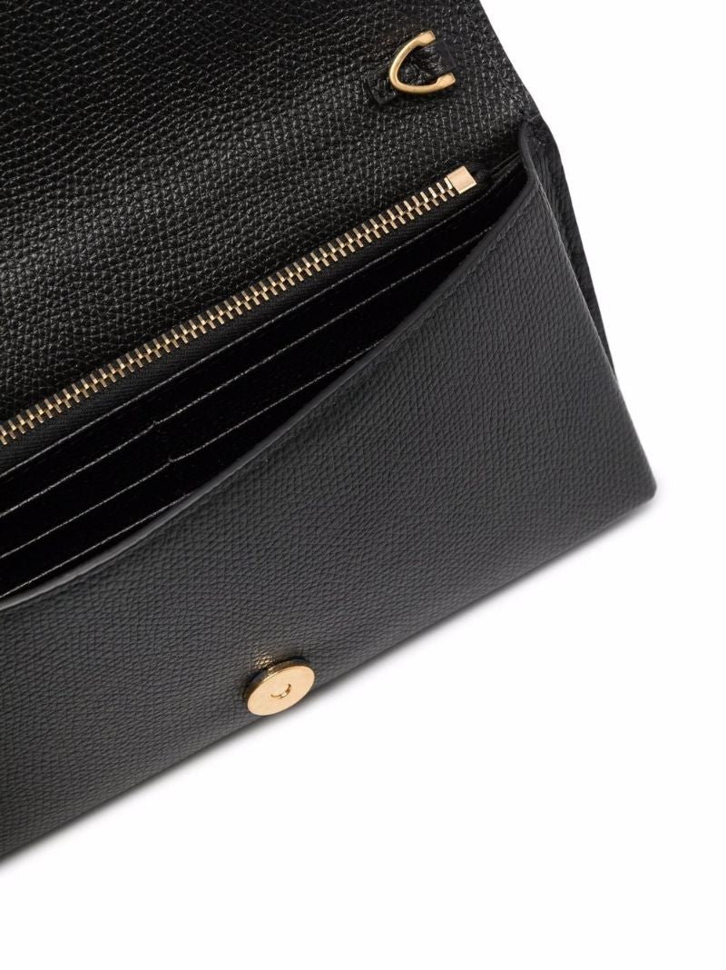 Black Vlogo Leather Cross Body Bag