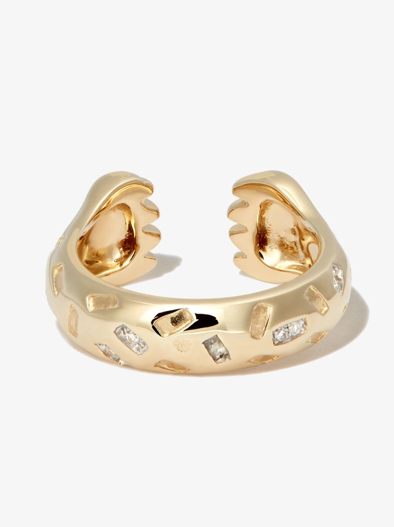 9k Yellow Gold Papatte Diamond Ring