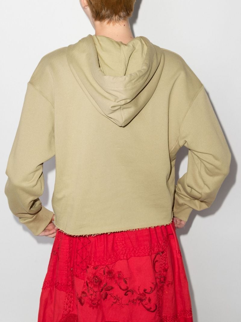 Smile Cropped Cotton Hoodie