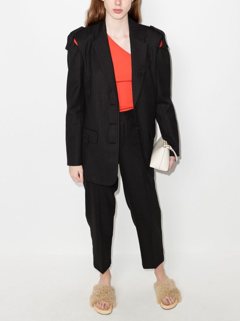 Everett Cutout Pinstripe Blazer