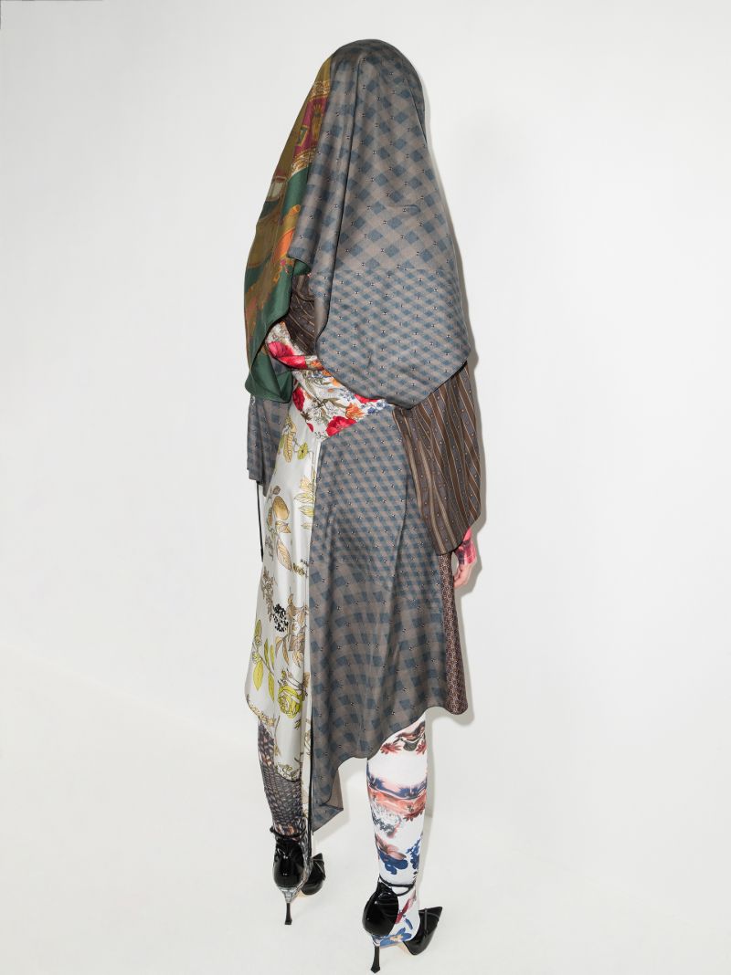 Patchwork Silk Midi Dress