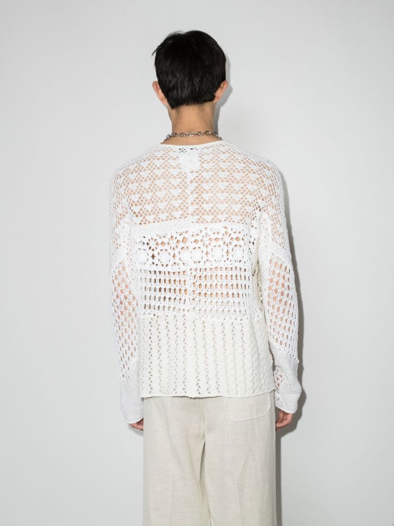 Crochet Knit Cotton Sweater