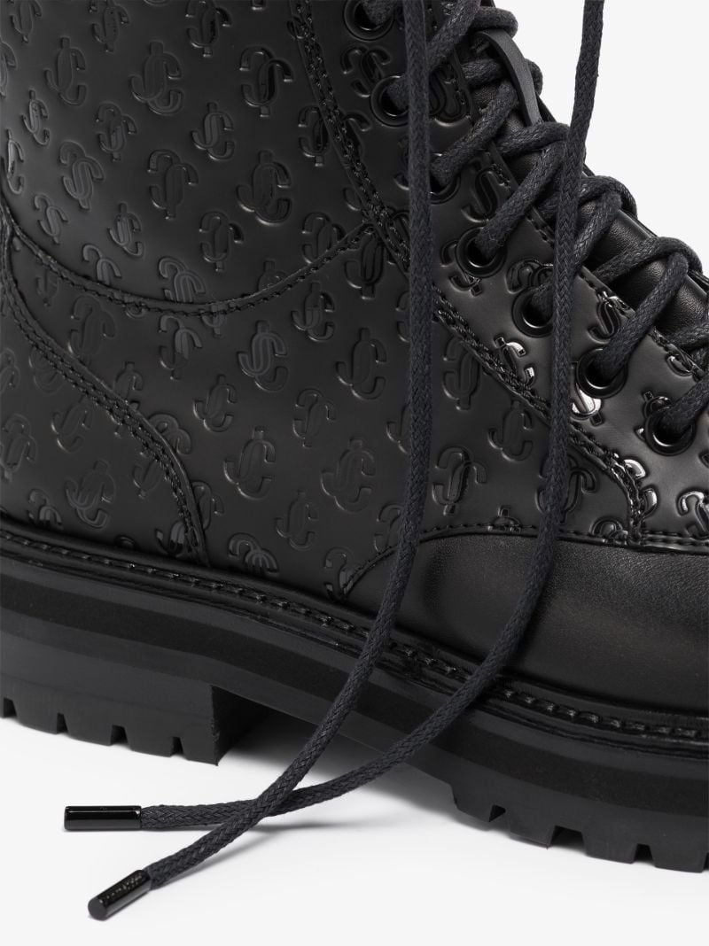 Black Cora Monogram Leather Boots