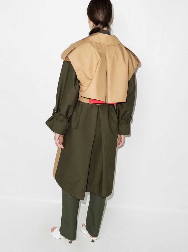 Azuma Colour Block Cotton Trench Coat