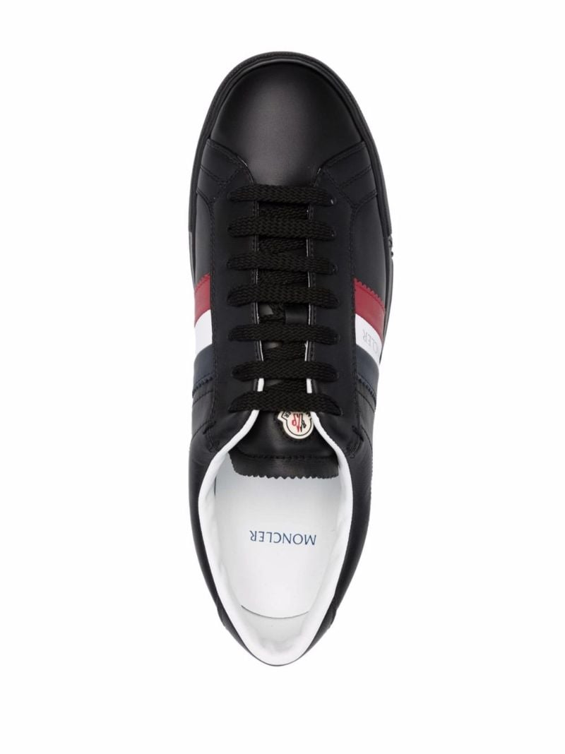 Black New Monaco Tricolour Stripe Leather Sneakers