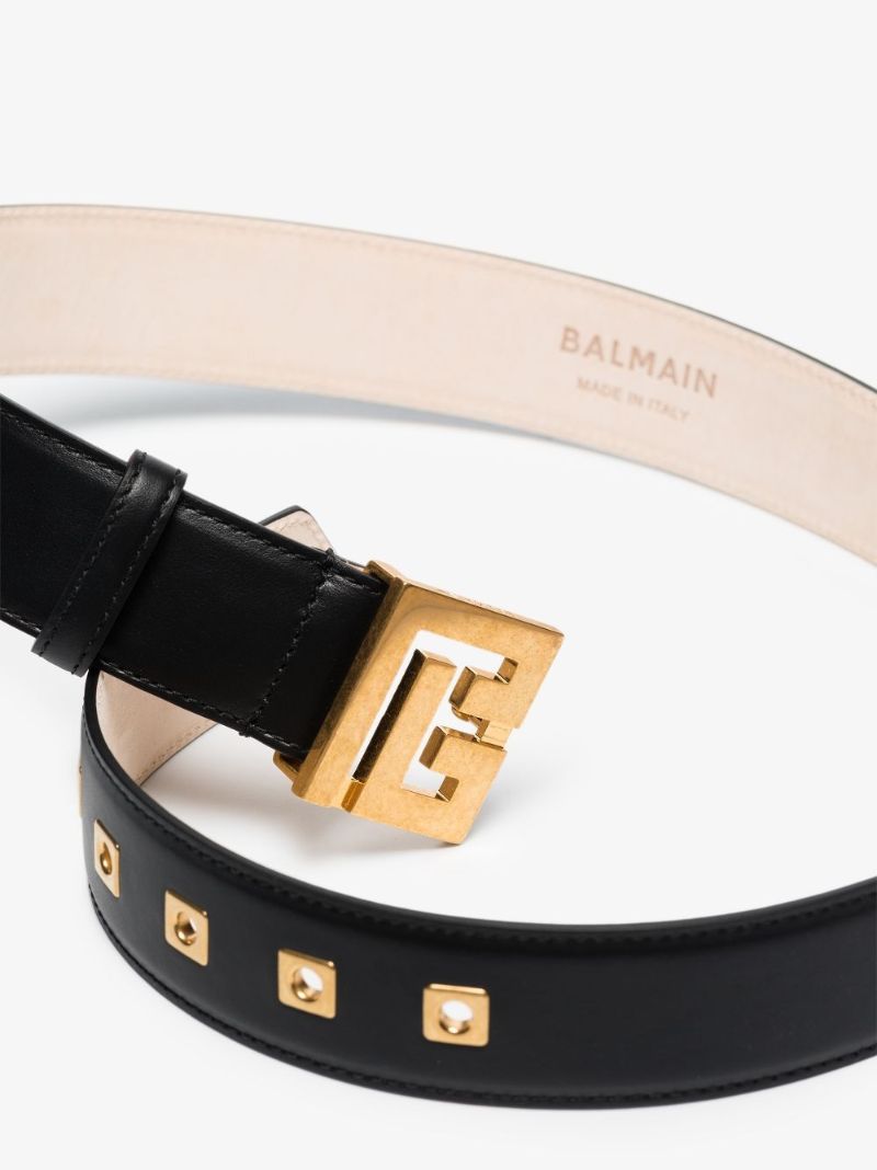 Black Monogram Leather Belt