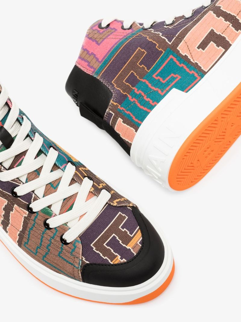 Brown B-court Monogram High Top Sneakers