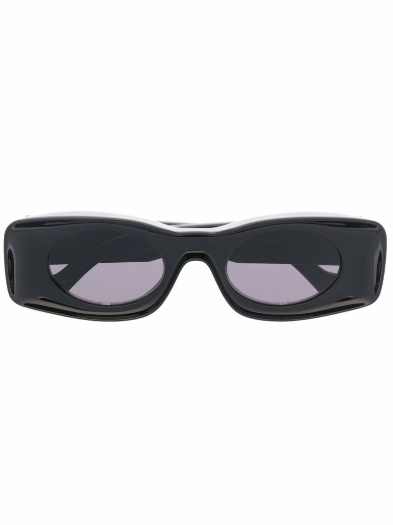 Black Logo-print Rectangle-frame Sunglasses