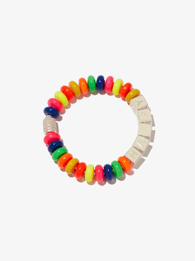 Multicoloured Happy Beaded Bracelet