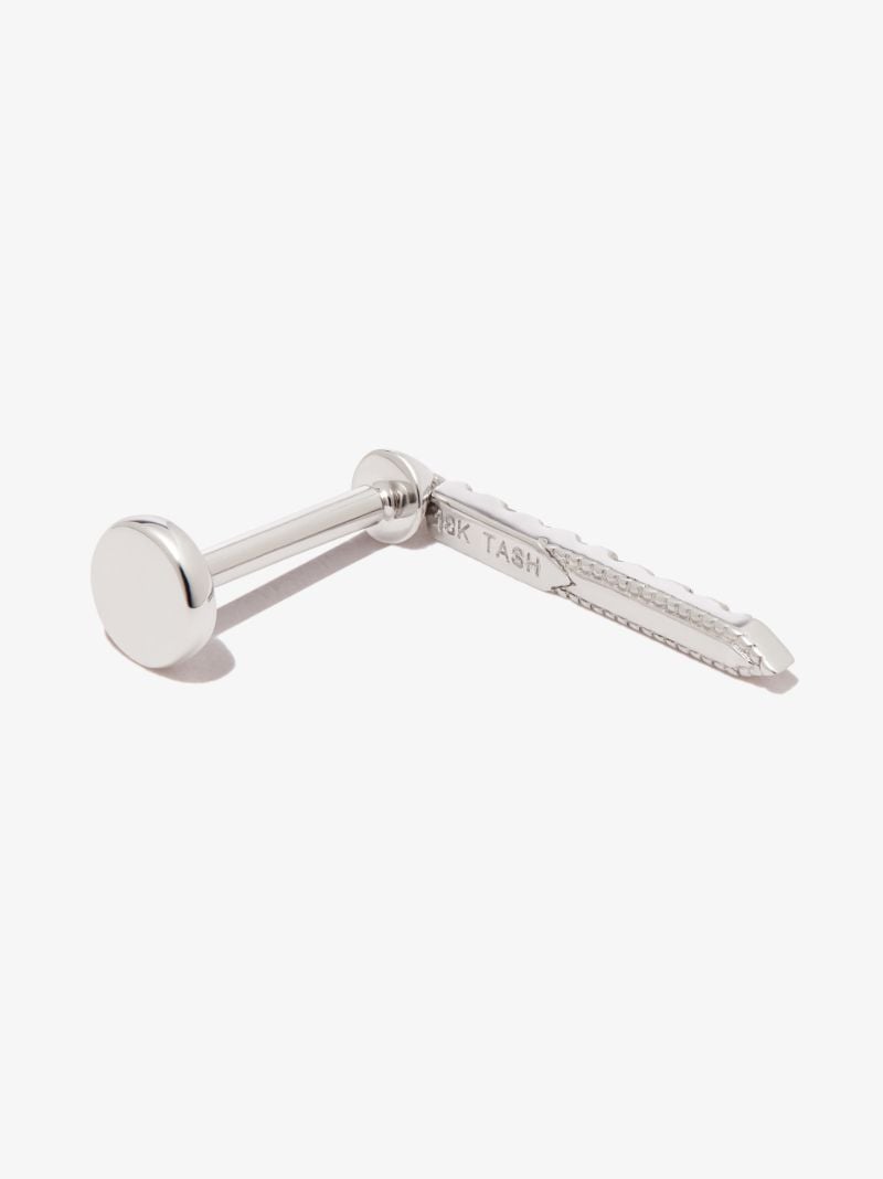 18k White Gold Eternity Bar Diamond Earring