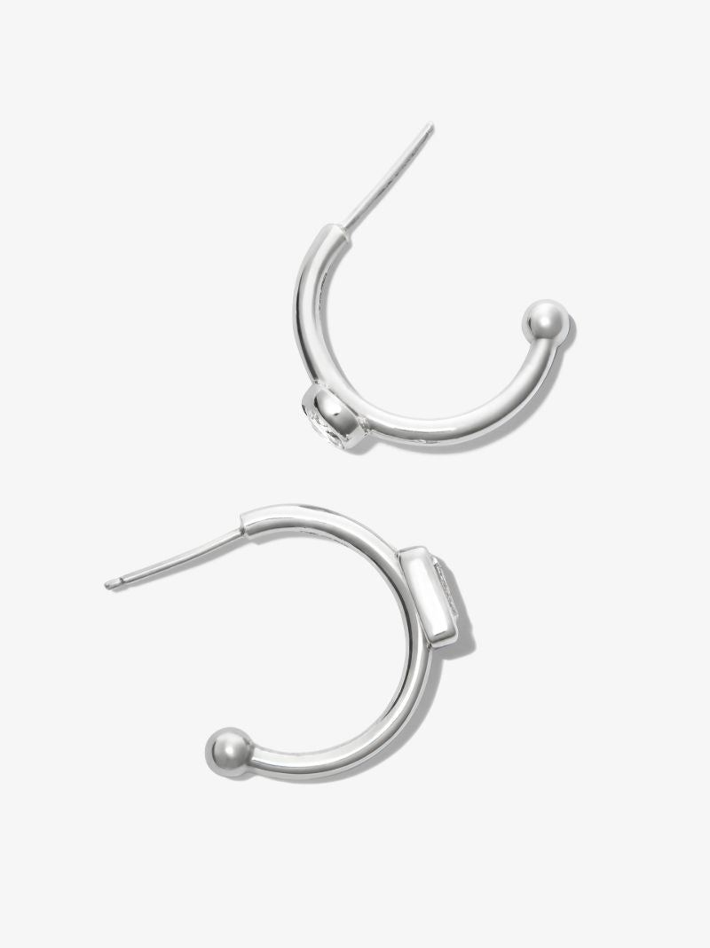 Sterling Silver Topaz Hoop Earrings