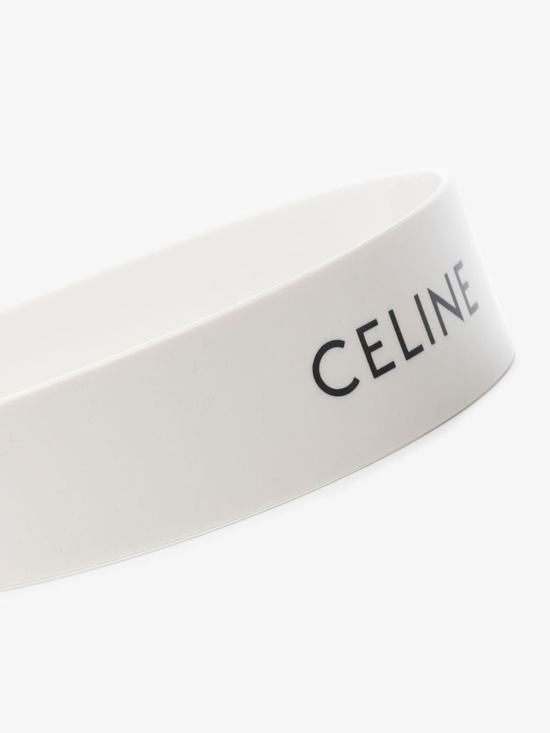 White Logo Print Headband