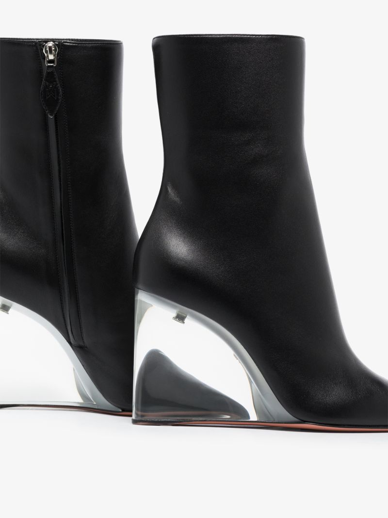 Black Pernille 95 Leather Wedge Boots
