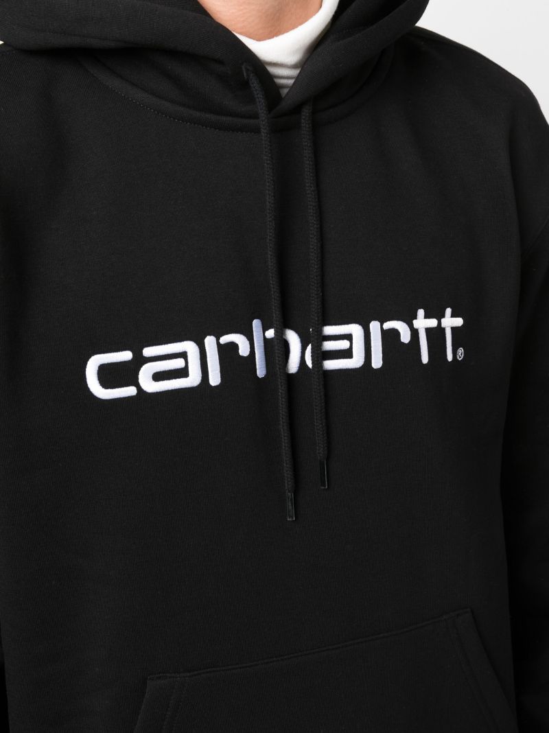 Black Logo Print Hoodie