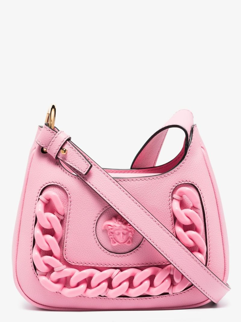 Pink La Medusa Small Leather Cross Body Bag