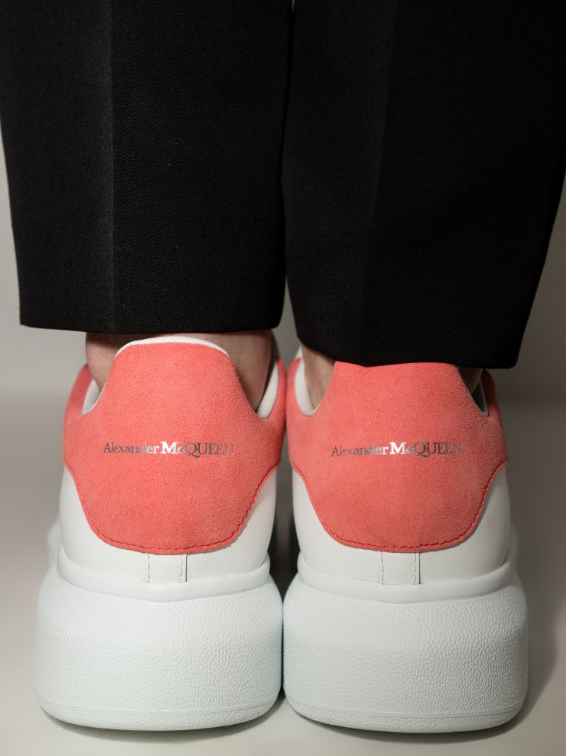 White and Coral Oversized Sneakers