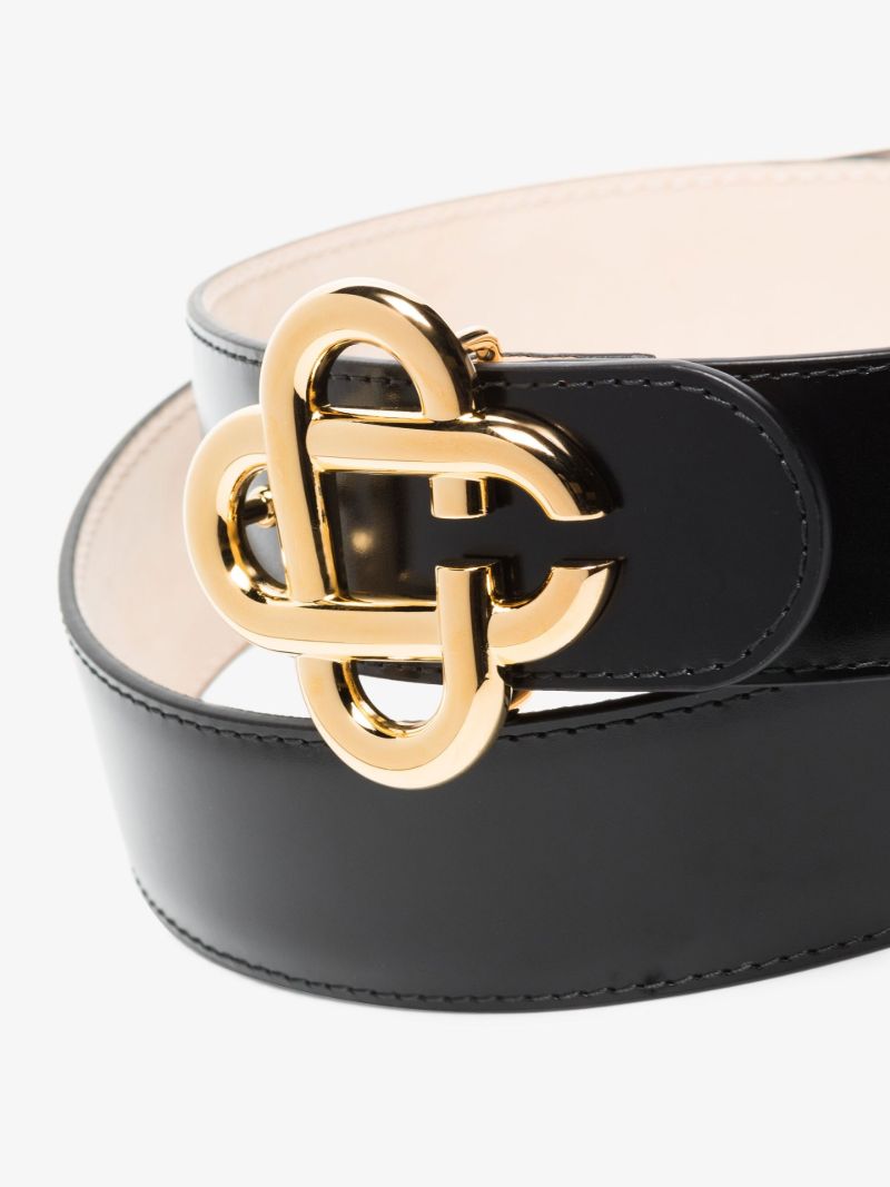 Black Monogram Leather Belt