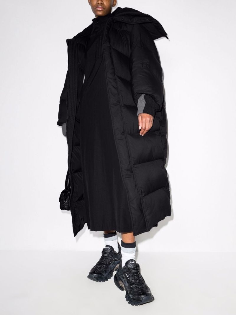 Black Cb Longline Quilted Coat