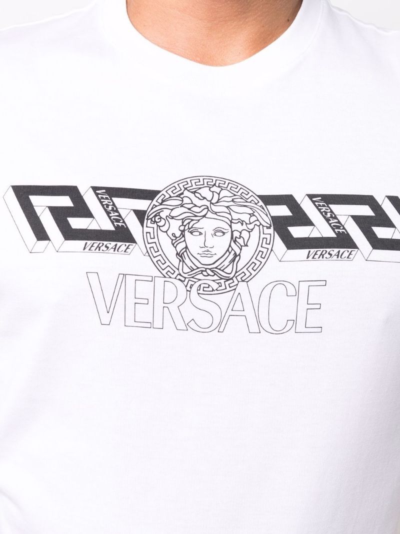 White Logo Print T-shirt