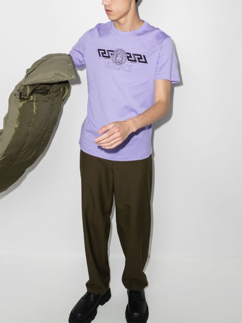 La Greca Print Cotton T-shirt