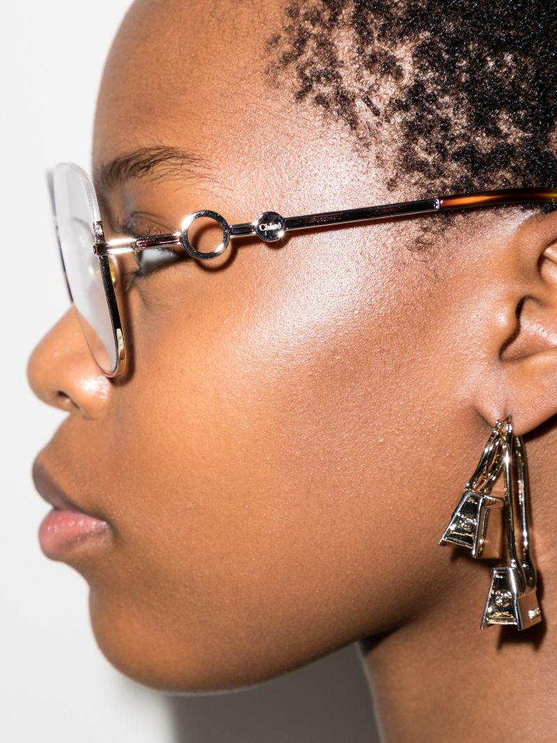 Gold Tone Sofya Square Optical Glasses