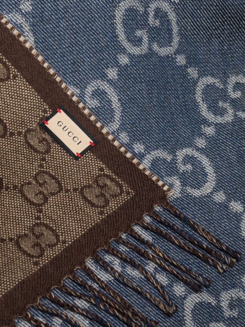 Blue Gg Supreme Wool Scarf