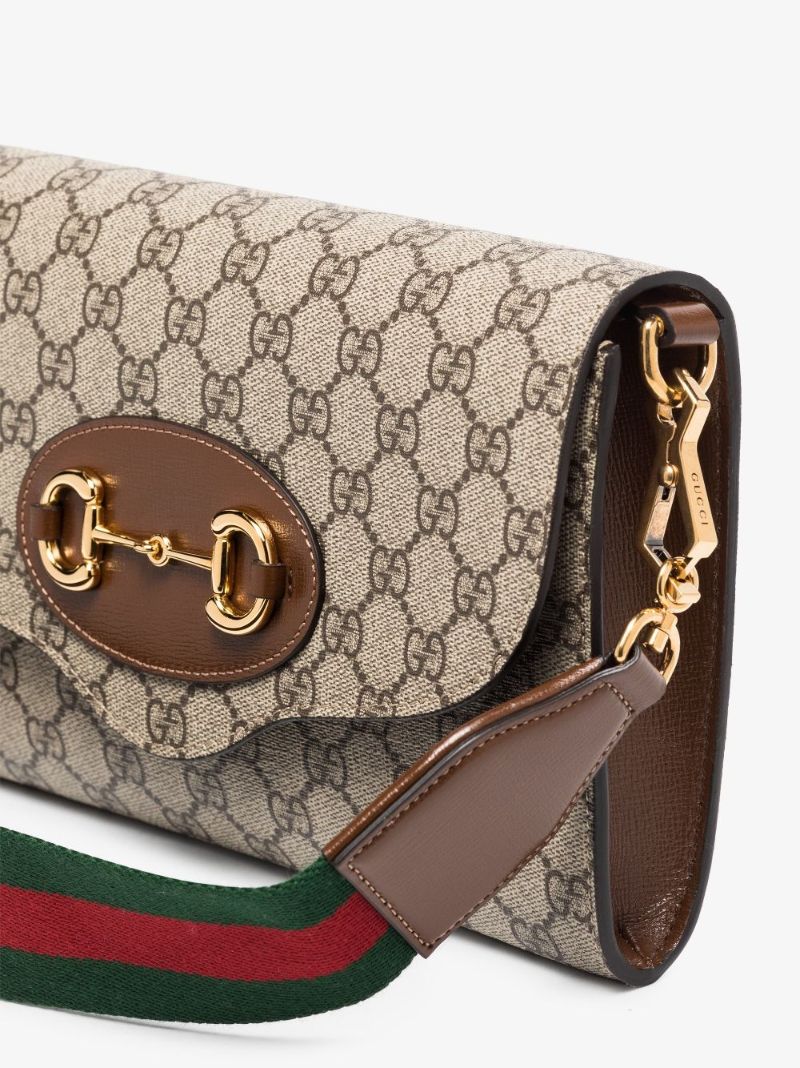 Brown Horsebit 1955 Small Shoulder Bag